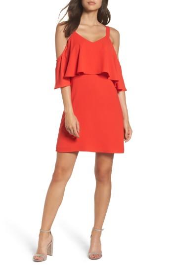 Women's 19 Cooper Crepe Cold Shoulder Dress - Coral