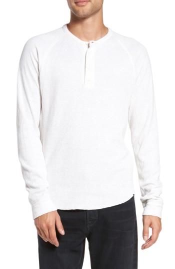 Men's Vince Double Knit Raglan Henley, Size - White