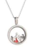 Women's Disney Mickey Open Circle Crystal Pendant Necklace