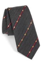Men's Gucci Savanur Silk & Wool Tie, Size - Black