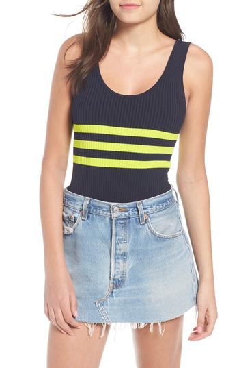 Women's Kendall + Kylie Stripe Bodysuit - Blue