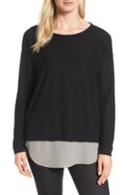 Women's Eileen Fisher Tencel & Wool Boxy Sweater, Size - Black