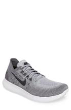 Men's Nike Free Run Flyknit 2017 Running Shoe .5 M - Grey