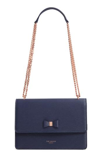 Ted Baker London Bow Leather Crossbody Bag - Blue