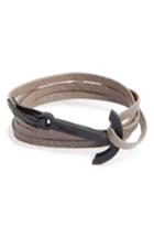 Men's Miansai Modern Anchor Leather Wrap Bracelet