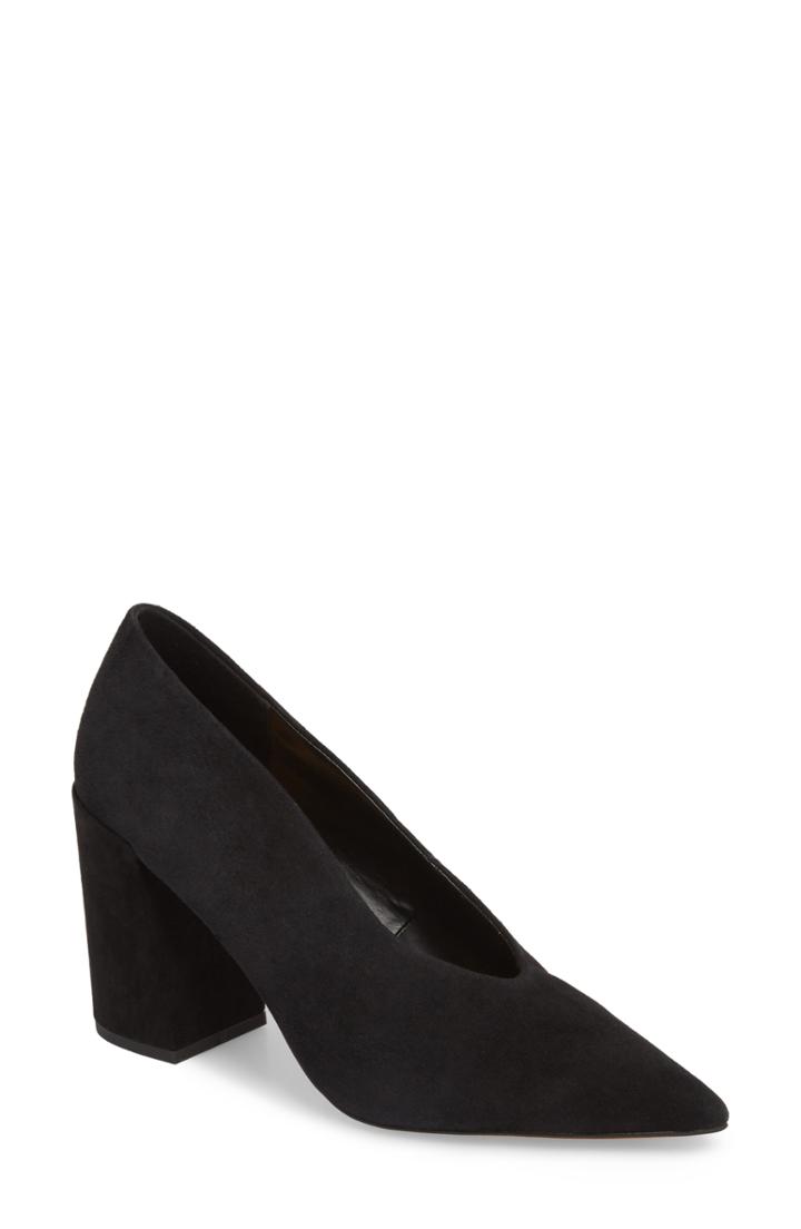 Women's Topshop Grove V-cut Pump .5us / 38eu - Black