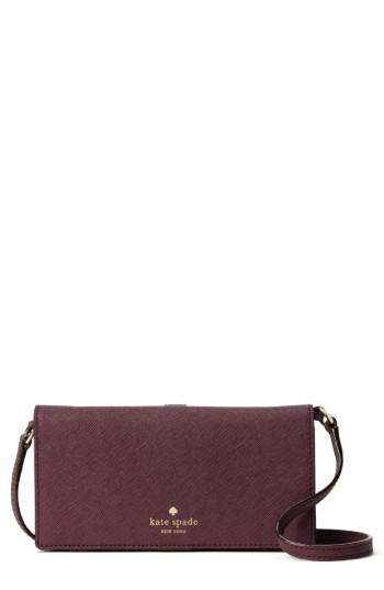 Kate Spade New York Iphone 7 Leather Crossbody Wallet - Purple