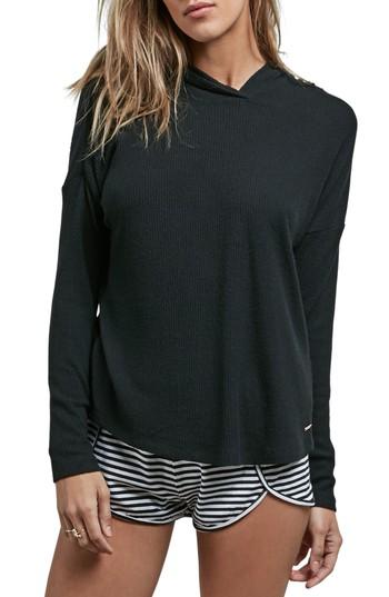 Women's Volcom Lil Hooded Tee - Black