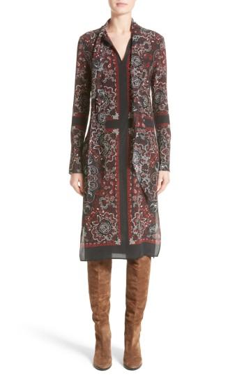 Women's Belstaff Luella Print Silk Tie Neck Dress Us / 40 It - Black