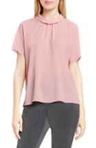 Women's Vince Camuto Shirred Mock Neck Blouse