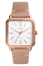 Women's Fossil Micah Leather Strap Watch, 32mm X 32mm