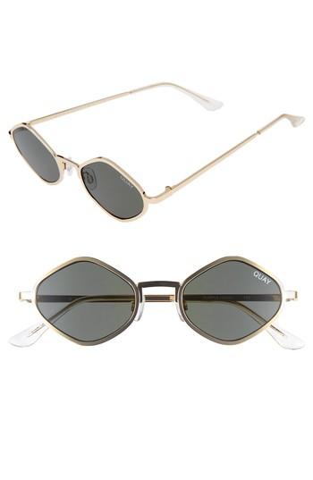 Women's Quay Australia Purple Honey 48mm Geo Sunglasses - Gold/ Green