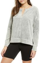 Women's Bp. Split Neck Velour Top, Size - Grey