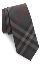 Men's Burberry Manston Check Silk Tie, Size - Grey