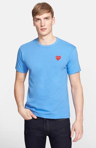 Men's Comme Des Garcons Play Cotton Jersey T-shirt - Blue