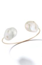 Women's Mizuki Double Baroque Pearl And Diamond Cuff Bracelet