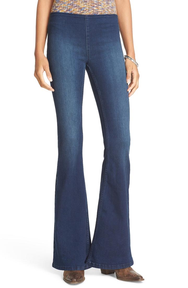 Women's Free People 'penny' Pull-on Flare Jeans - Blue