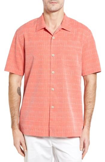 Men's Tommy Bahama Original Fit Jacquard Silk Camp Shirt