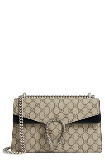 Gucci Small Dionysus Gg Supreme Canvas & Suede Shoulder Bag - None