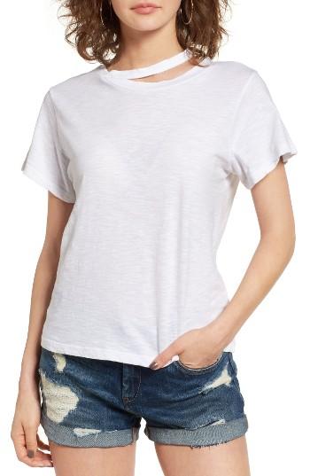 Women's Lna Slashed Neck Tee - White