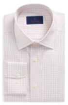 Men's David Donahue Regular Fit Check Dress Shirt - 32/33 - Orange