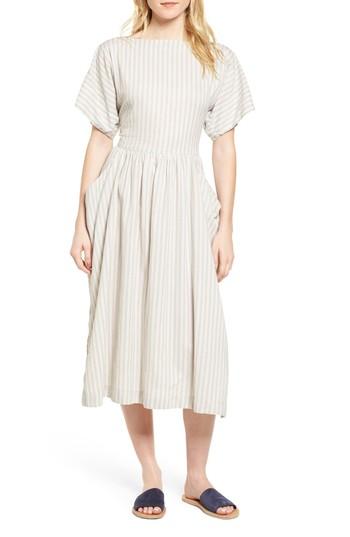 Women's James Perse Stripe Midi Dress - White