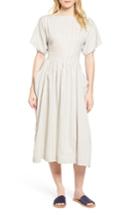 Women's James Perse Stripe Midi Dress - White
