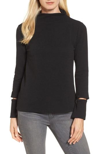 Women's Bobeau Split Cuff Top - Black