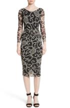 Women's Fuzzi Floral Print Ruched Tulle Dress - Black