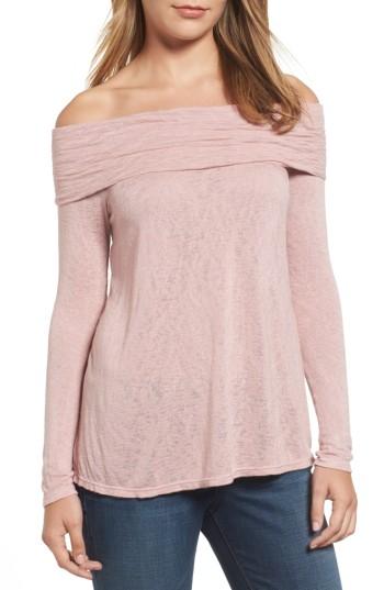 Women's Velvet By Graham & Spencer Off The Shoulder Knit Top - Pink