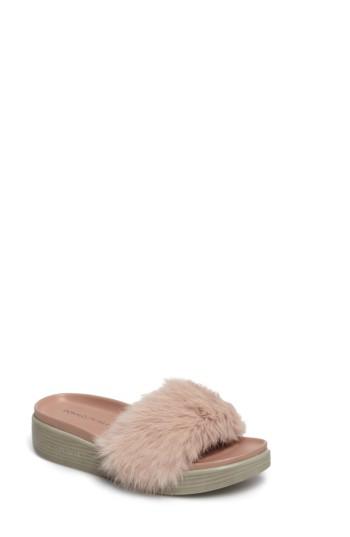 Women's Donald J Pliner Furfi Genuine Rabbit Fur Slide Sandal M - Pink