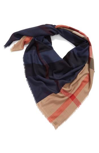 Men's Burberry Check Silk Blend Travel Scarf