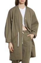 Women's T By Alexander Wang Longline Twill Jacket - Green
