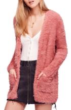 Women's Free People Faux Fur Cardigan - Pink