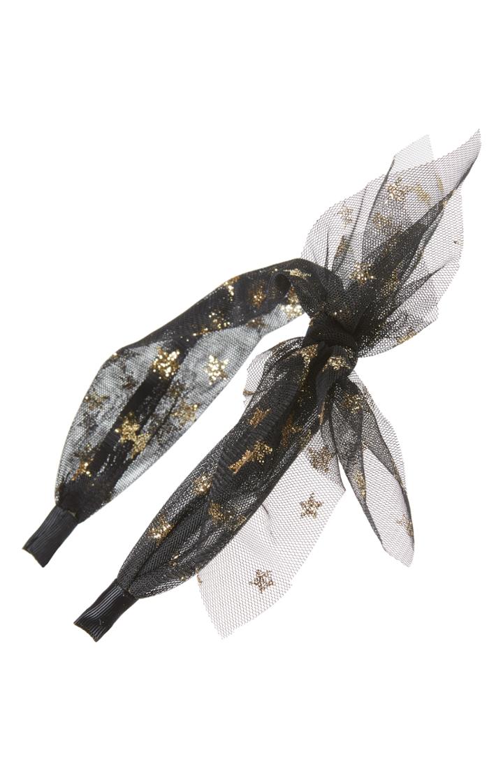 Tasha Metallic Star Mesh Headband, Size - Metallic