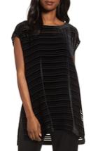 Women's Eileen Fisher Velvet Stripe Burnout Tunic - Black