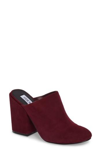 Women's Steve Madden Stella Block Heel Mule .5 M - Burgundy