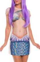 Women's Faux Real Mermaid Costume Dress - Purple