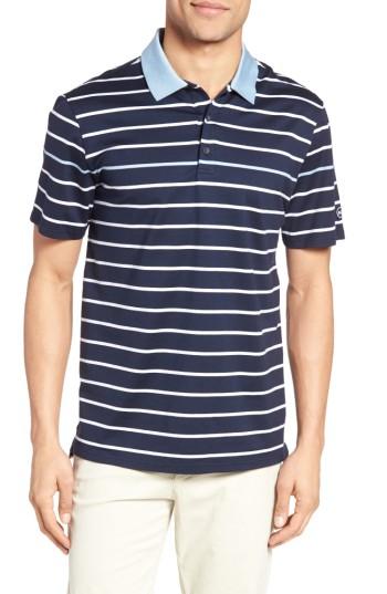 Men's Ag The Farrell Stripe Jersey Polo - Blue