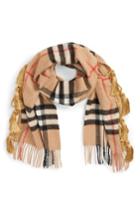 Women's Burberry Classic Check Cashmere Scarf With Tassels