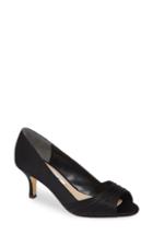 Women's Nina Chezare Peep Toe Pump .5 M - Black