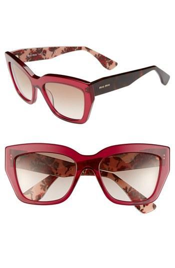 Miu Miu 56mm Sunglasses Red