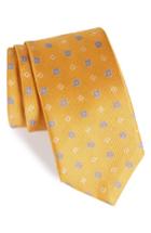 Men's David Donahue Neat Silk Tie, Size - Yellow