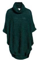 Women's Caslon Eyelash Knit Poncho Sweater /small - Green