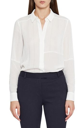Women's Reiss Lulu Pintuck Blouse Us / 4 Uk - White