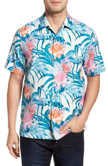 Men's Tommy Bahama Garden Of Hope And Courage Regular Fit Silk Blend Camp Shirt - White