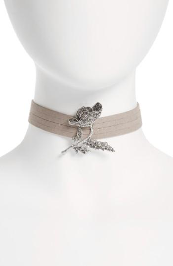 Women's Topshop Pave Flower Choker