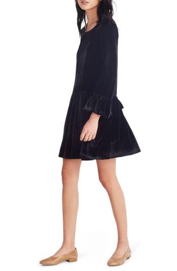 madewell velvet balloon sleeve dress