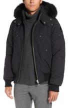 Men's Moose Knuckles 'ballistic' Bomber Jacket With Genuine Fox Fur Trim, Size - Black