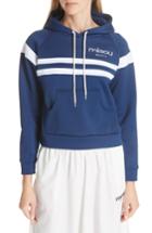Women's Miaou Varsity Stripe Crop Hoodie - Blue